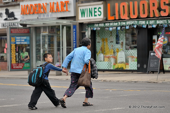 American Mosaic: Chinese Schoolboy and Grandmother