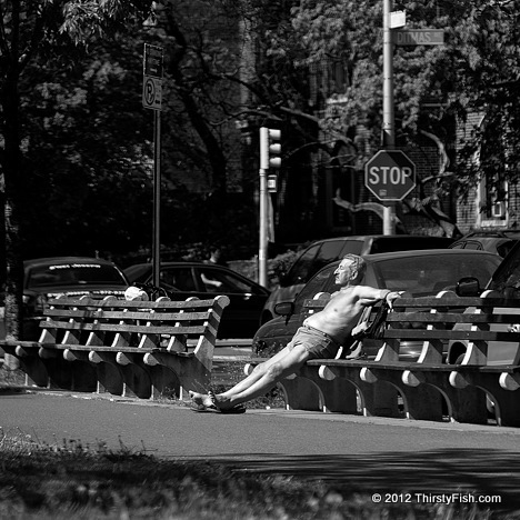 Sun Bathing on Ocean Parkway